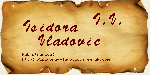 Isidora Vladović vizit kartica